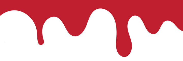 Halloween vector blood seamless border. Red dripping liquid paint with splatter, leaking bleeding splashes. Horror stain, crude blob bg. Isolated horror ink trickle. Grunge splat abstract leak texture