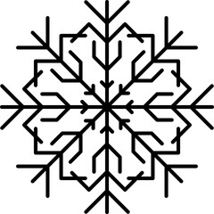 Snowflake snow freeze winter thin line outline icon. Snowflake icon. Keep frozen. Snowflake marking. Keep below zero. Air conditioner. Snowflakes thin line icon set. Snowflake Simple illustration.
