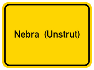Illustration of a city entrance sign for the city of Nebra (Unstrut)