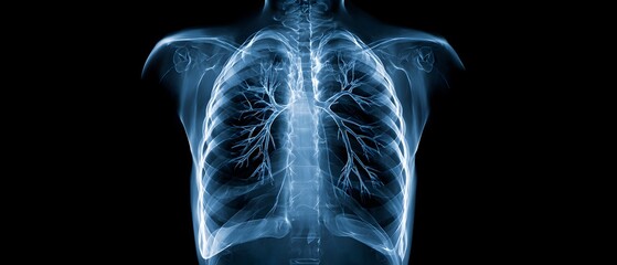 Human Chest X-Ray Close-Up Medical Imaging