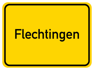 Illustration of a city entrance sign for the city of Flechtingen