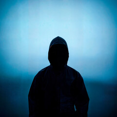 fear mysterious silhouette anonymous hoodie night evening scary