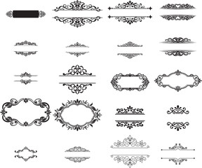 Elegant Decorative Frames and Vintage Border Clipart Collection for Wedding Invitations