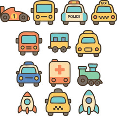 Collection of colorful toy cars