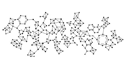 Fototapeta premium Abstract network of connected dots and lines, resembling a complex molecular structure.