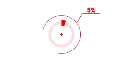 loading icon animation 5% circle.5% percent circle round donut chart infographic .Infographic Element with Alpha Channel 4k video royalty free graphic animation