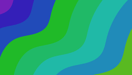 Dynamic Wavy Lines Background - Harmonious Blend of Greens and Blues Creating a Fresh & Vibrant Abstract