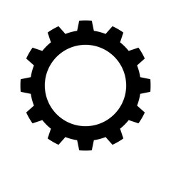 Single Gear Wheel with Multiple Teeth in Black and White - Mechanical Component Illustration