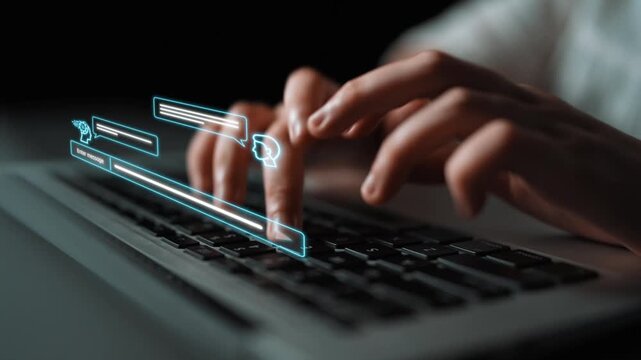 AI chatbot interface facilitates communication, chatbot, and AI interaction for automated user support and information exchange Marrow