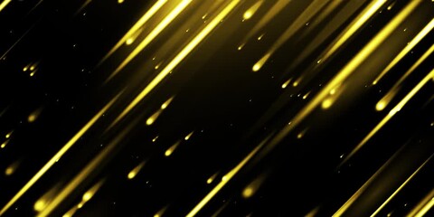 Glitzy motion background with glittering gold particles and glowing golden shooting stars. This luxury glamorous awards ceremony animation is full 4K and a seamless loop. - Powered by Adobe