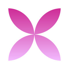 Abstract Butterfly Design A Modern Logo Symbol with Gradient Pink Petals, Elegant and Decorative
