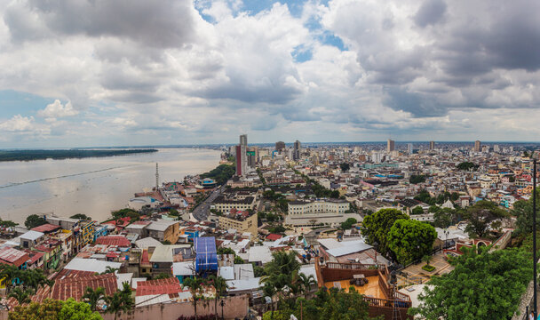 View of Guayaquil from Las Pe&ntilde;as Lighthouse Lookout, Santa Ana Hill, Guayas - Ecuador
