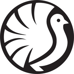 Elegant dove icon for peace and serenity, a symbol of hope and new beginnings, perfect for spiritual or environmental designs with a modern, minimalist look