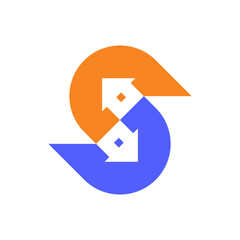 S house modern negative space logo design