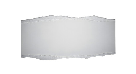 Obraz premium A horizontal strip of light gray paper with rough, torn edges transparent background.