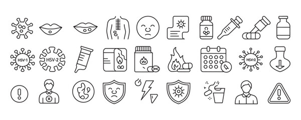 Essential virus and vaccination vector icons for health campaigns and medical designs, perfect for awareness and protection against diseases