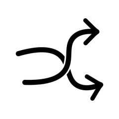 Concept of choice or path with two diverging arrows
