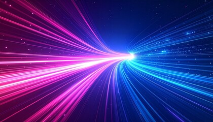 Abstract speed light trails futuristic background with pink and blue glow effect perfect for technology concepts.