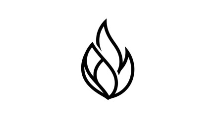 Elegant minimalist flame logo design representing energy and passion in a simple form.