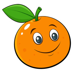 Fototapeta premium cute cartoon apple and orange fruit illustration smiling together