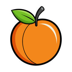Orange fruit vector illustration with leaf fresh and healthy design