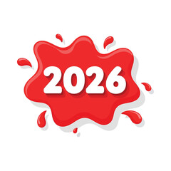 Bright red 2026 new year design, vector graphic