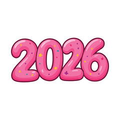 Sweet 2026 new year numbers for kids design