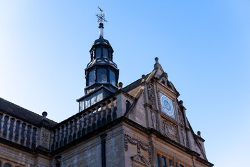 Fototapeta premium Historic clock tower against clear sky
