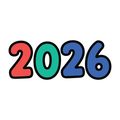 Colorful 2026 new year illustration