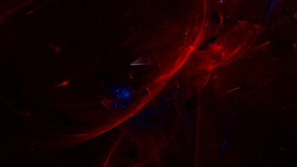 Abstract space scene with swirling red and blue light patterns on a dark background. Energetic arcs and glowing clusters evoke cosmic motion, perfect for sci-fi or interstellar-themed visuals.
