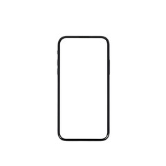 A sleek black smartphone with a dark screen showcasing its modern design isolated on transparent background