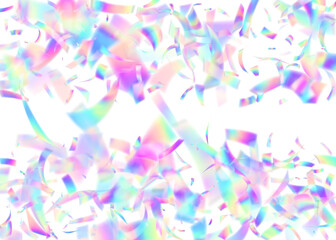 Carnival Effect. Carnaval Glitter. Blue Light Burst. Isolated Tinsel. Art Holographic Illustration. Isolated Poster. Anniversary Ribbon. Happy Pattern. Purple Carnival Effect