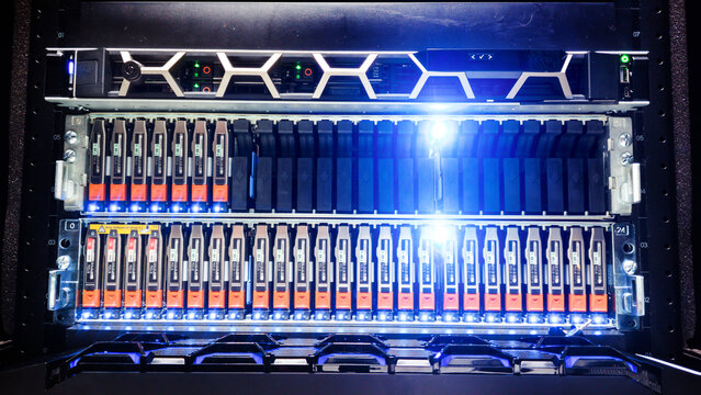 Data Storage Rack with Active Hard Drives