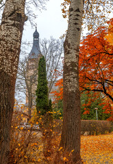 Lutheran church in village of Dubulti in Jurmala in late autumn.  The church was built in 1909 with traits of national Latvian romanticism style.  My own authentically taken photo