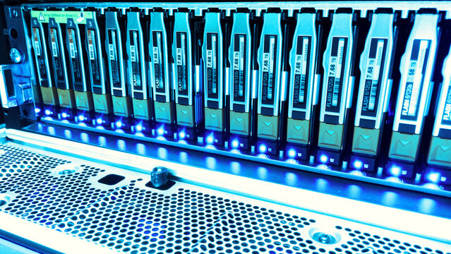 Digital Storage Unit with Blue Lights