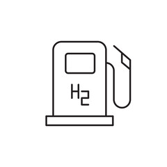 Hydrogen Fueling Station: A clean line icon of a hydrogen pump, symbolizing eco-friendly refueling, sustainable transport, and future energy for modern travel designs. Vector icon EPS 10