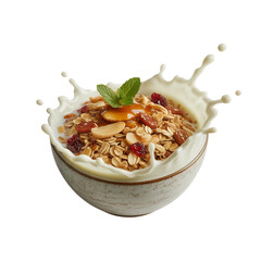 Granola with milk splash isolated on white background (5).png