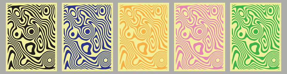 Vibrant abstract wavy stripe vector pattern — multicolor curved lines in blue, purple, orange, and green modern fluid wave line geometric vector design