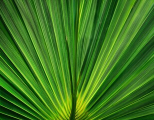 Obraz premium vibrant green palm leaf texture inviting tranquility and connections with nature in a lush paradise