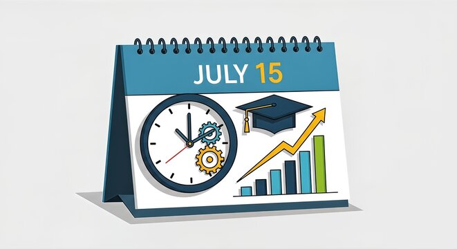 School education alarm clock and book concept schedule deadline money finance