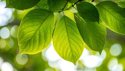 Lush Green Leaves Under Sunlight - A Natural Beauty.