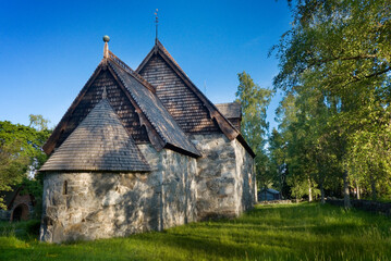 Church in Murberget Open Air Museum in Härnösand, Sweden