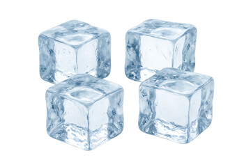 Ice Cubes Isolated on White Background with Clipping Path and Full Depth of Field