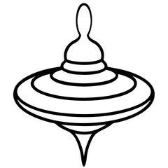 Whimsical Spinning Top Silhouette Minimalist One Line Vector Icon for Creative Design Projects