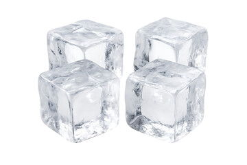 Ice Cubes Isolated on White Background with Clipping Path and Full Depth of Field