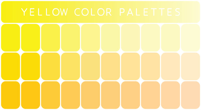 Yellow color palette - Yellow Color palette guide. RGB color model vectors. Palette of color swatches for web	