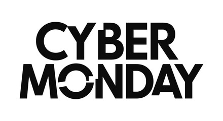 Bold cyber monday text design in black and white