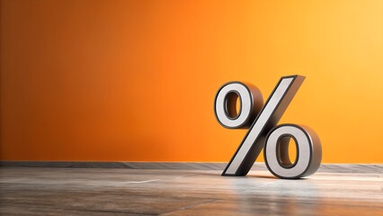3D Percent Sign Financial Concept