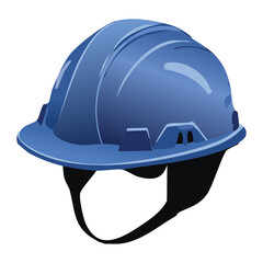 Detailed Blue Safety Hard Hat PPE Personal Protective Equipment Vector Illustration Render