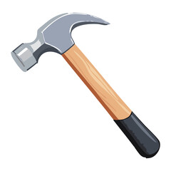 Modern Carpenter's Claw Hammer Design Featuring a Smooth Curved Handle and Polished Steel Head Vector Art
